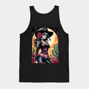 Vaquera - Dia De Los Muertos- Cowgirl Tank Top